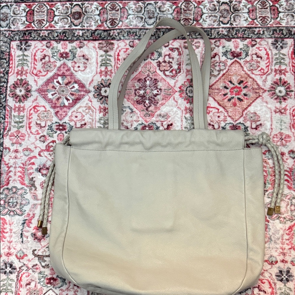 Anthropologie Cream Shoulder Bag